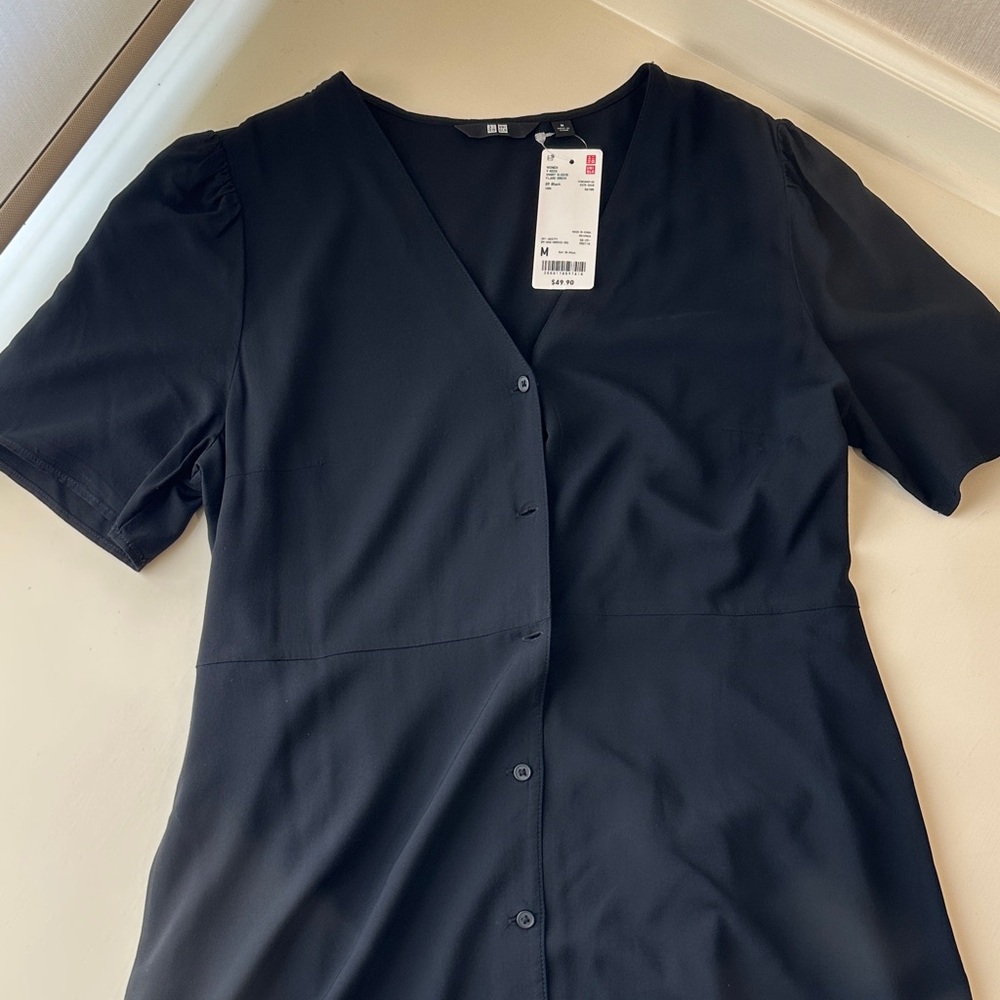Uniqlo Black V-Neck Dress
